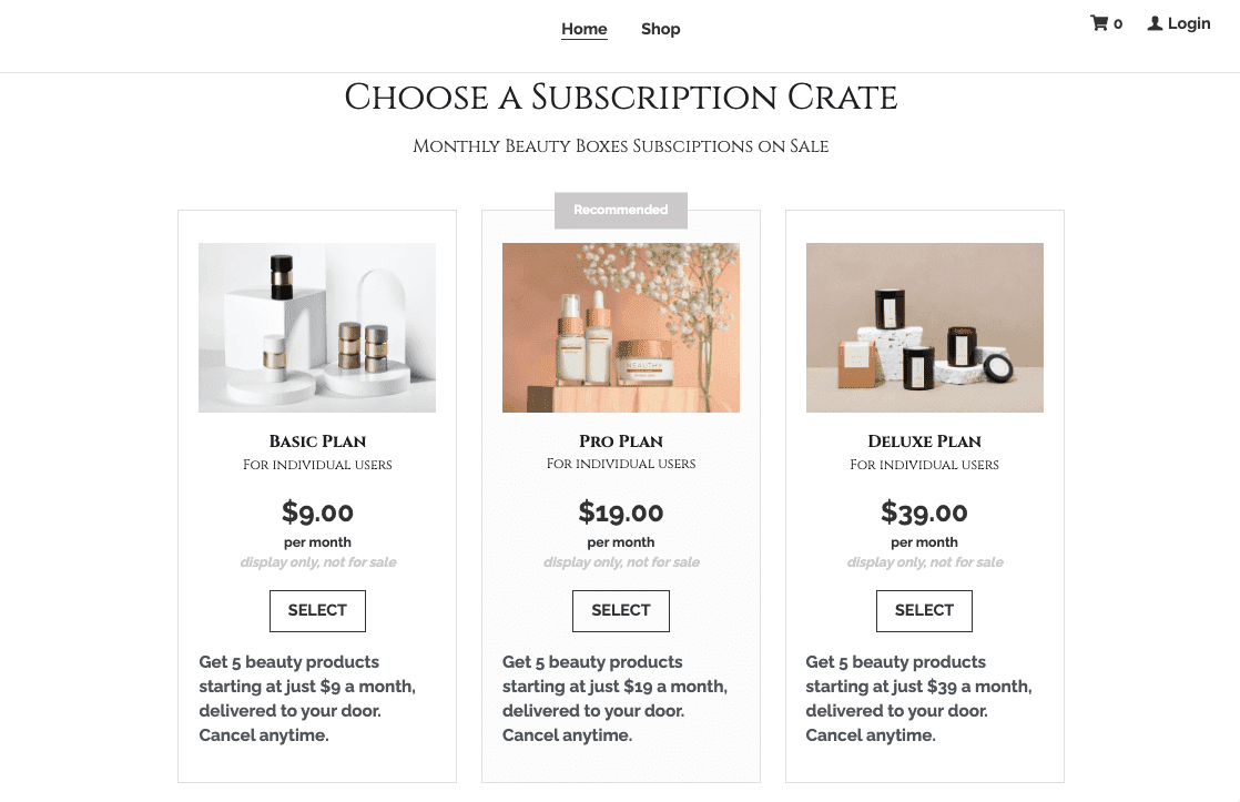 Template E-commerce MysteryBox dari Strikenly