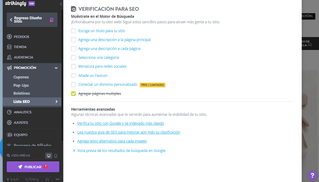 Lista de verificación SEO sorprendente