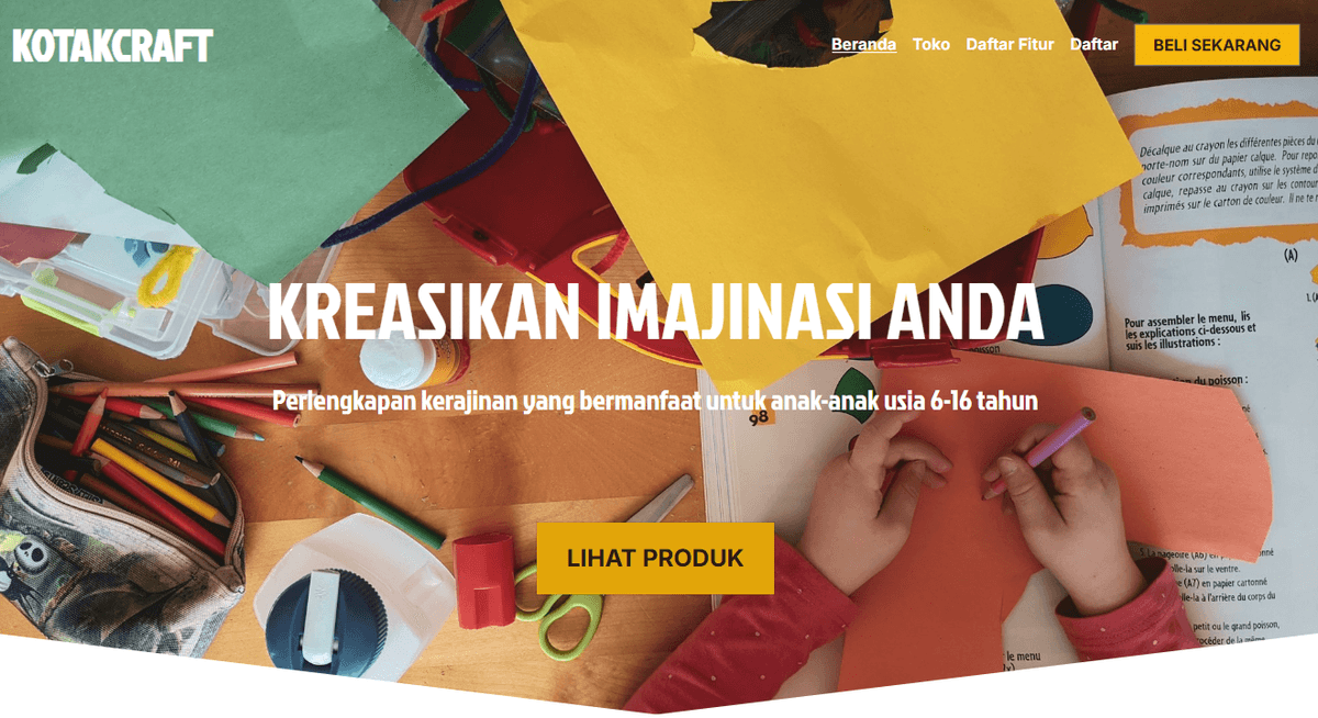 Template CraftBox dari Strikingly