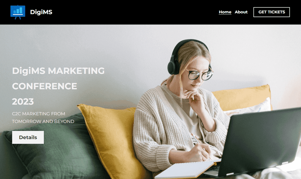 Plantilla de conferencia Digi MS de Strikingly