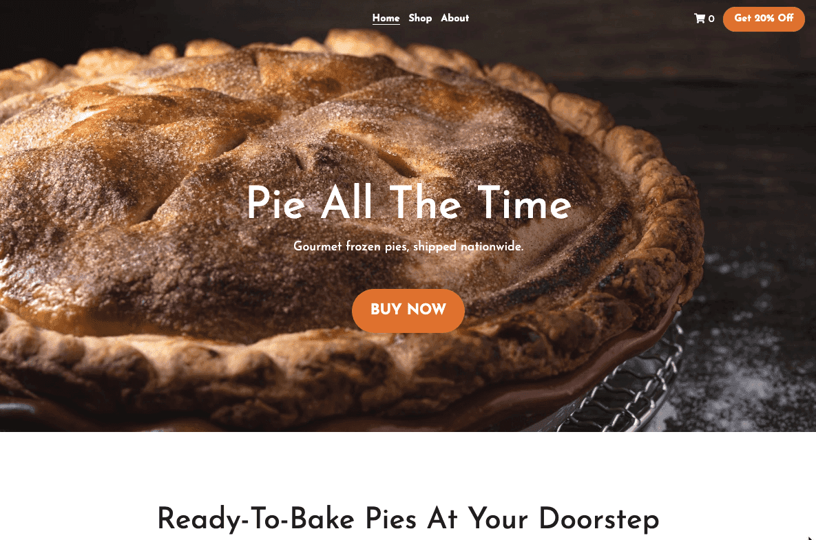 Plantilla de pastel todo el tiempo de Strikingly