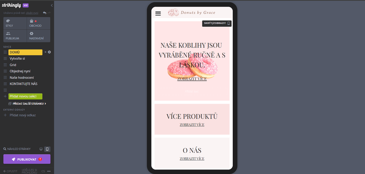 Maximalizace SEO pro rozšíření produktové řady - Strikingly - Design optimalizovaný pro mobilní zařízení