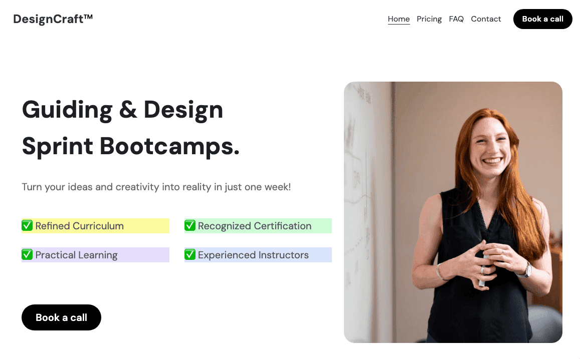 Plantilla DesignCraft de Strikingly