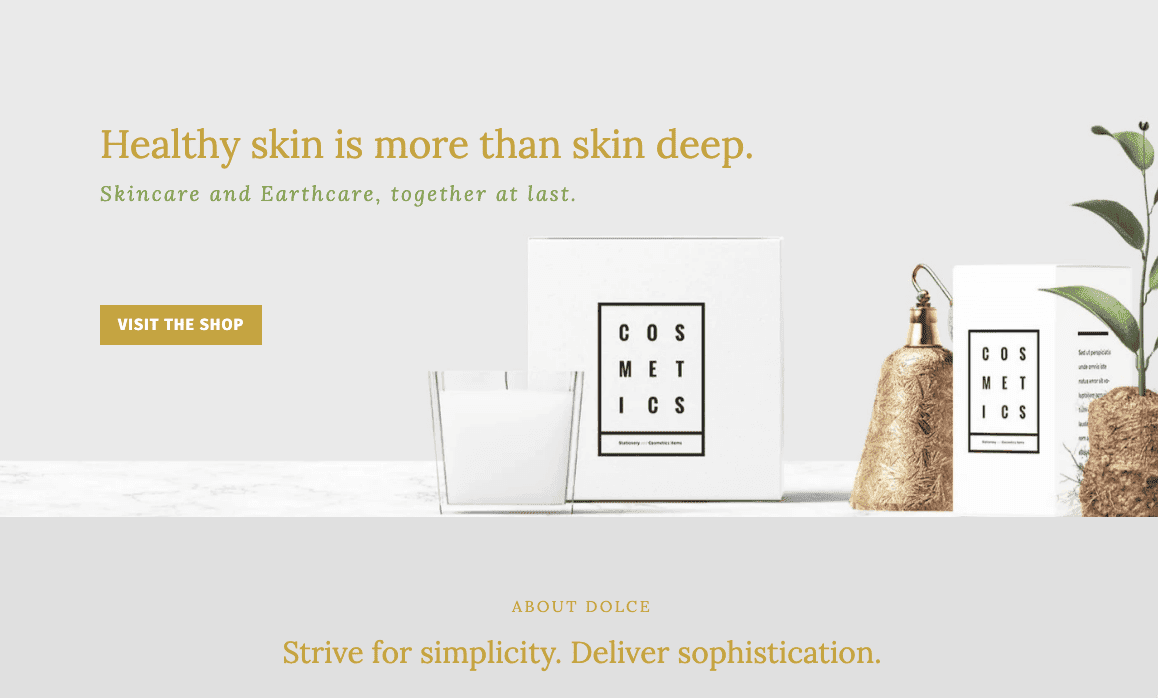 Plantilla Dolce de Strikingly