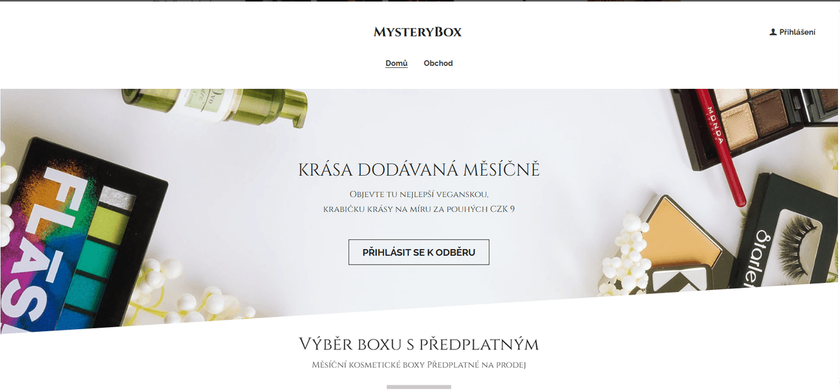 Prodávejte produkty s bílým štítkem s šablonou obchodu Mystery Box od Strikingly