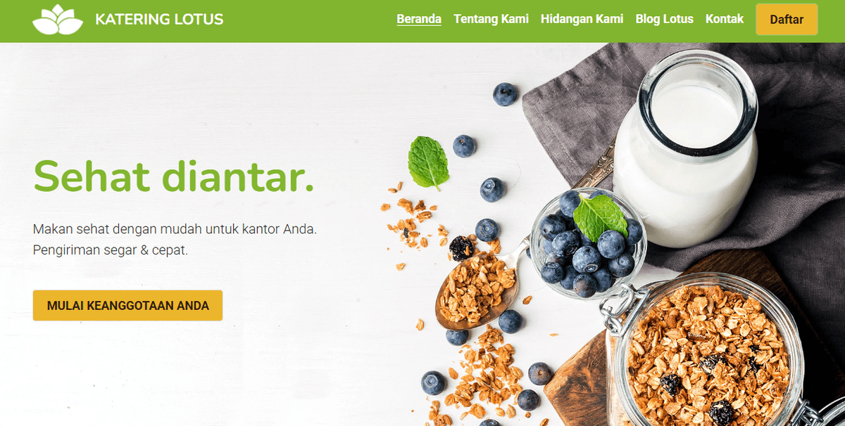 Templat Katering Lotus dari Strikerly