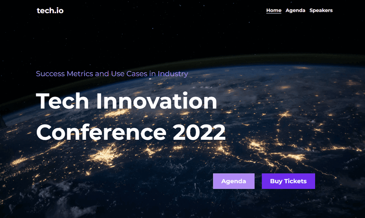 Plantilla de E/S de tecnología de Strikingly