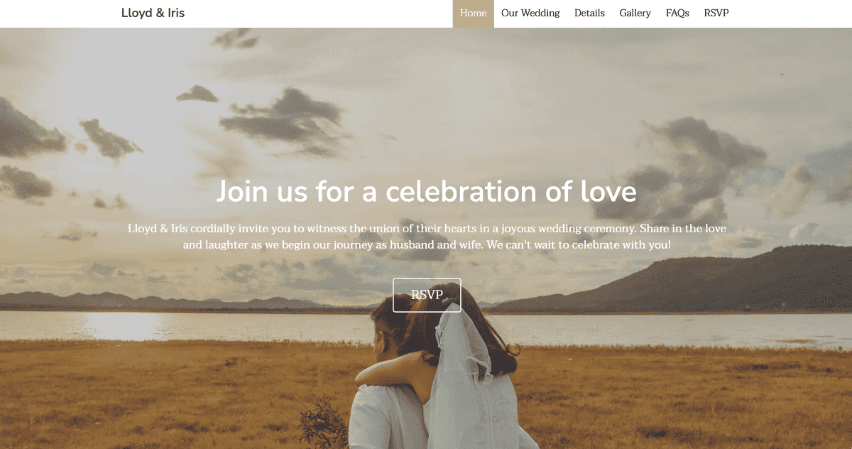 Šablona Lloyd & Iris od Strikingly