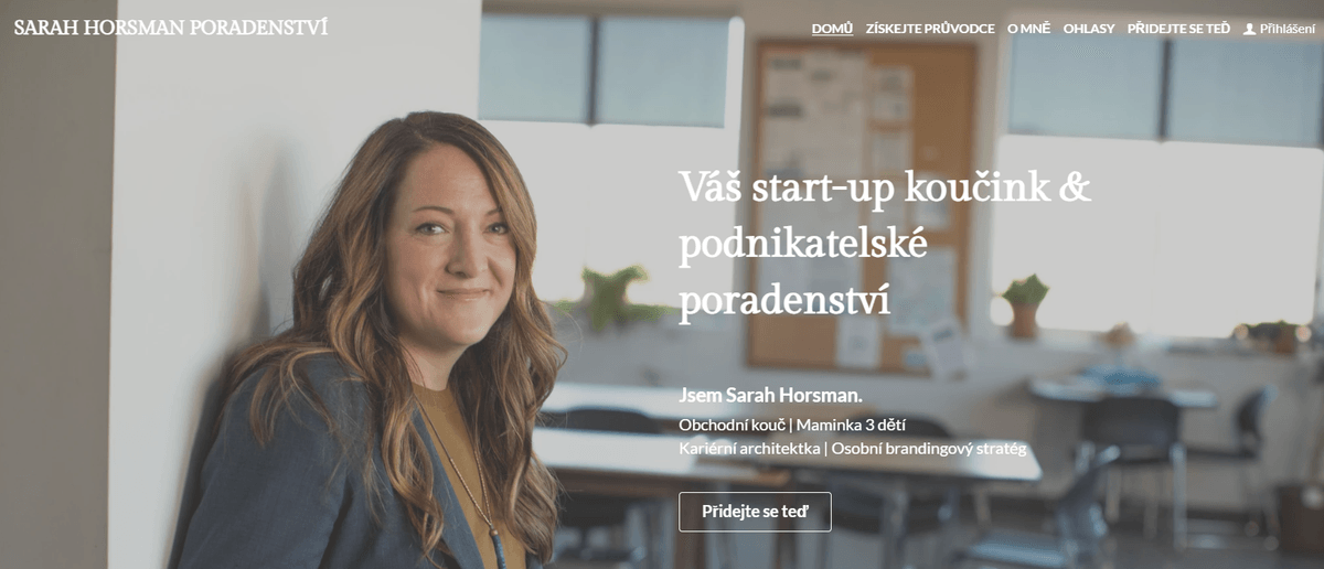 Šablona pro konzultační firmu Sarah Horsman