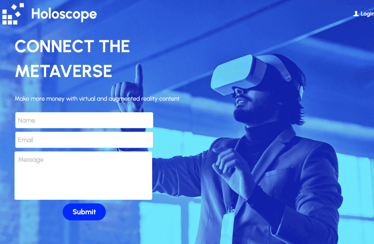 Plantilla de holoscopio de Strikingly