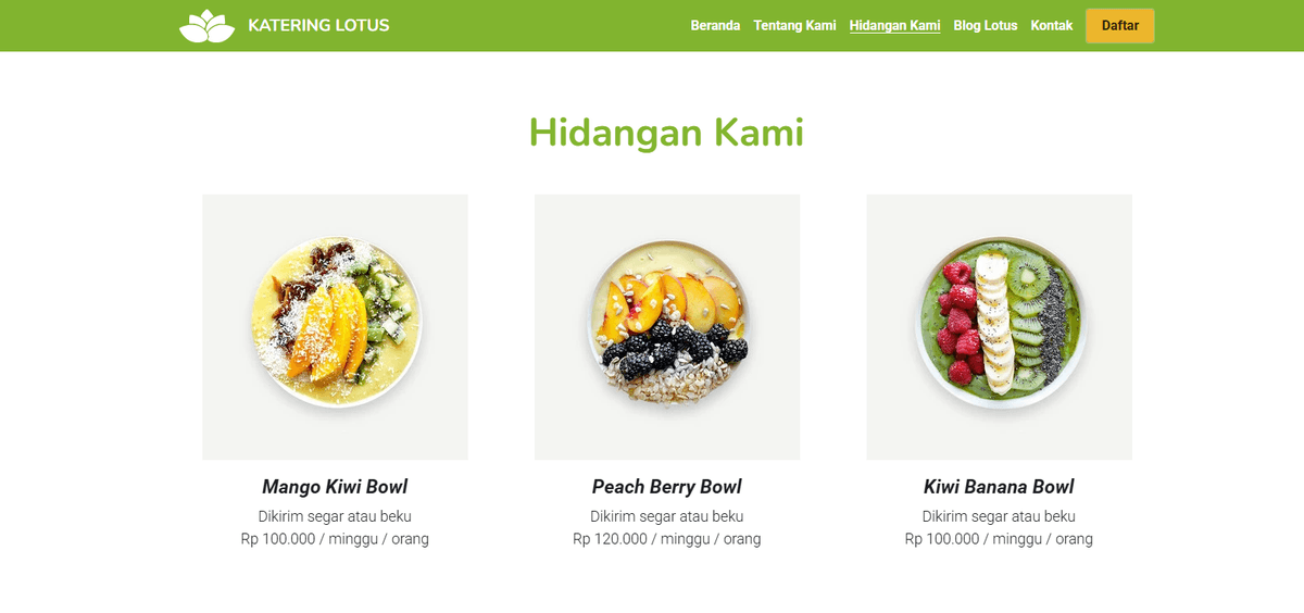 Templat Lotus dari Strikerly