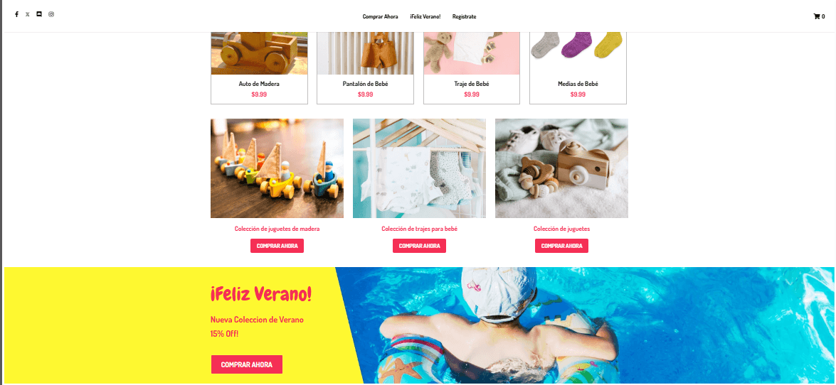 Plantilla de tienda Peggi de Strikingly