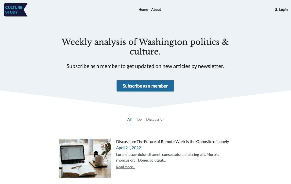 Plantilla de estudio cultural de Strikingly