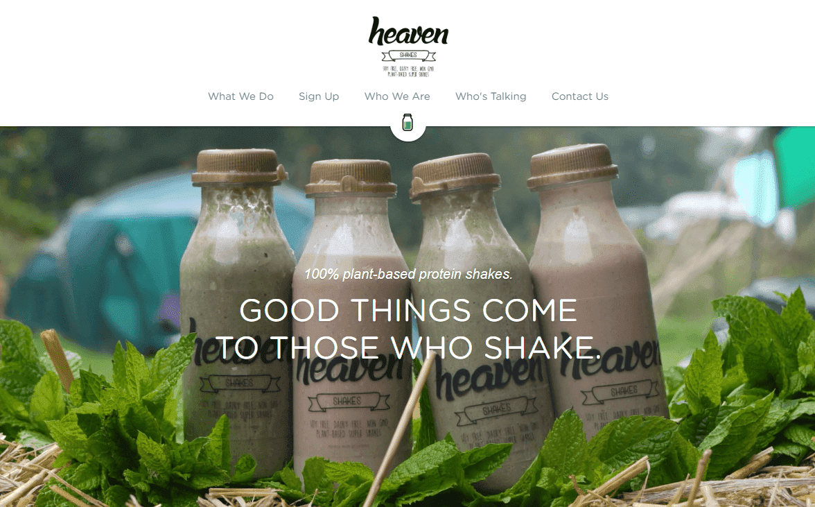 Diseño web de Heaven Shakes