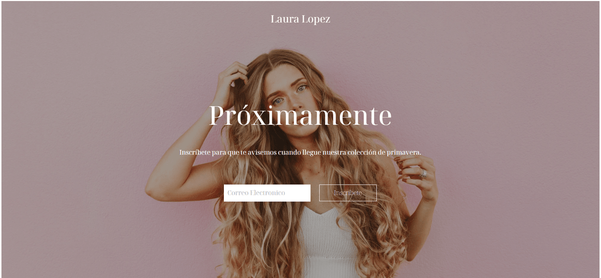 Plantilla "Próximamente" de Strikingly