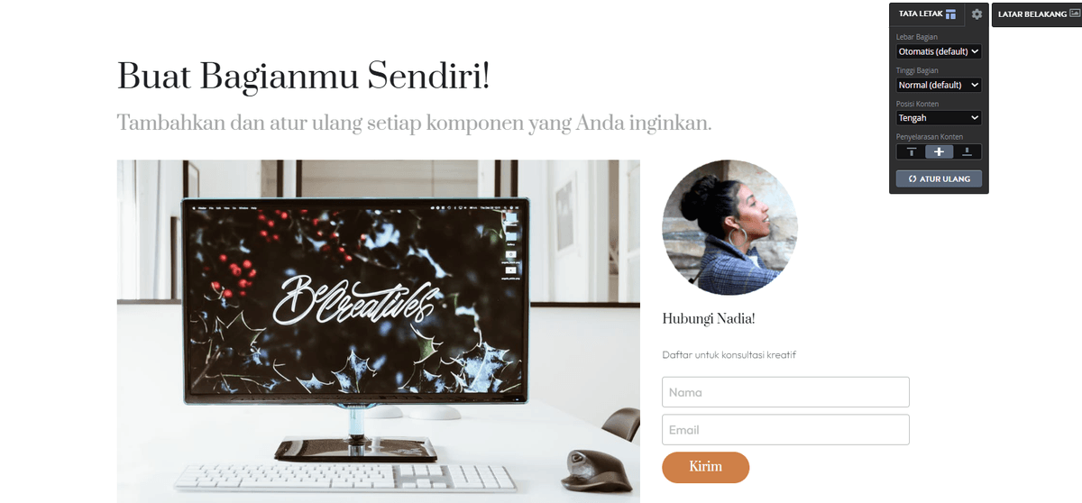 Buat Bagian Anda Sendiri dari Strikingly