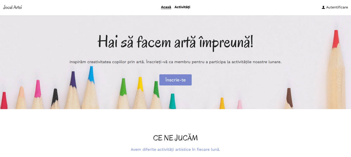 Șablon ArtPlayer de la Strikingly