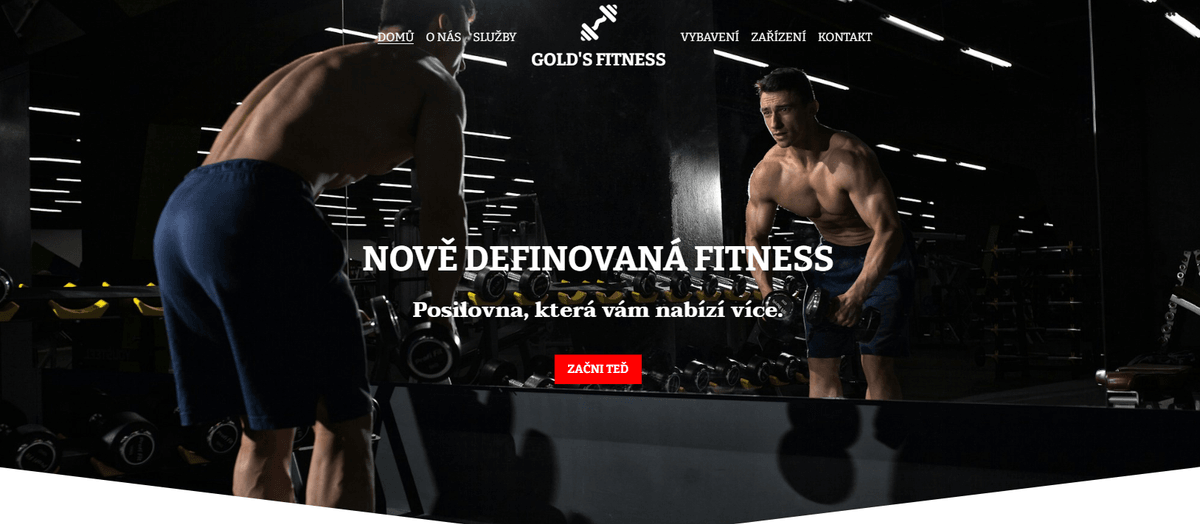 Šablona Gold's Fitness od Strikingly