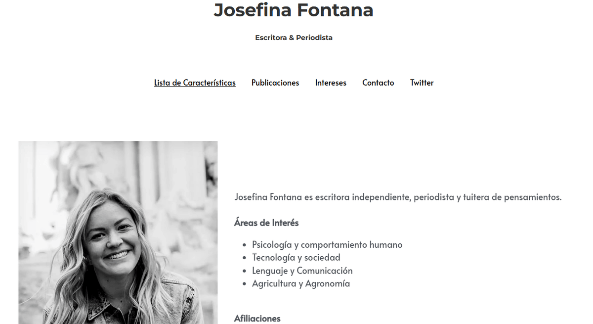 Plantilla personal sencilla de Strikingly