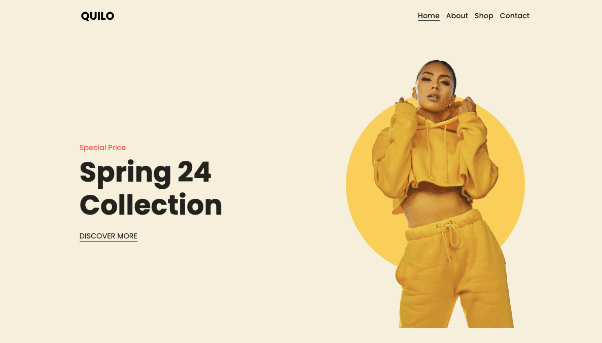 Plantilla Quilo de Strikingly