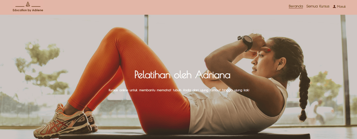 Templat Kebugaran Adriene dari Strikingly