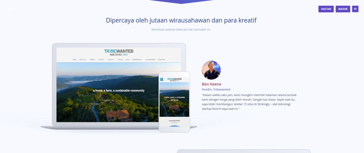 Desain blog terbaik dengan Strikingly