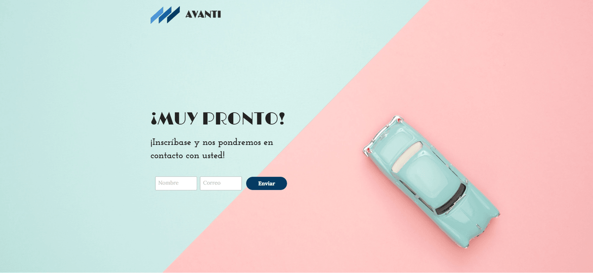 Plantilla Avanti de Strikingly