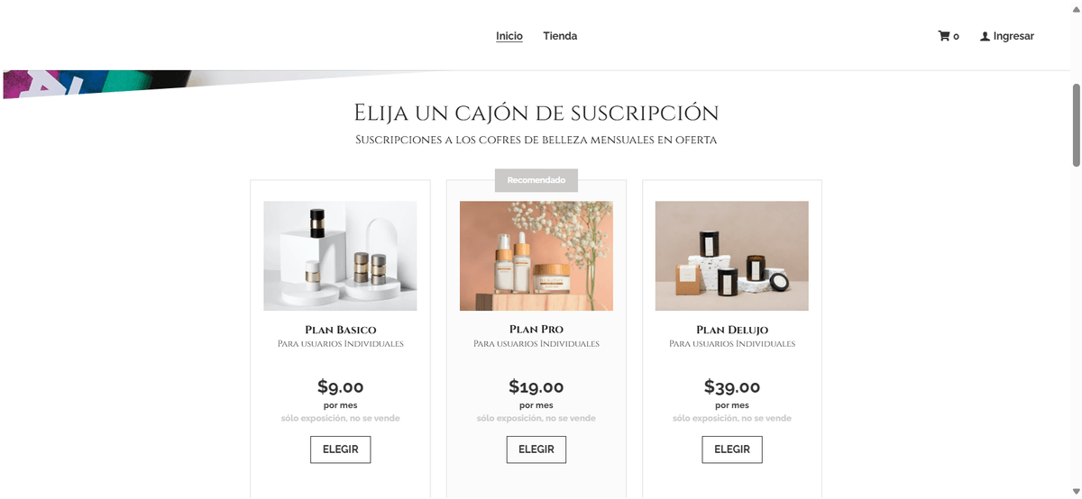 Plantilla de caja misteriosa de Strikingly