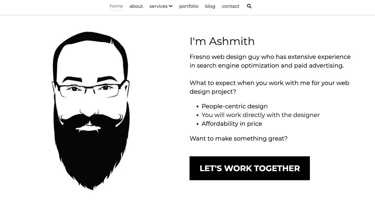 Página Acerca de mí de Ashmith