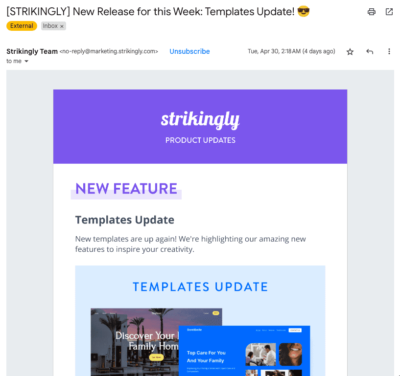 E-mailový newsletter s výraznou značkou