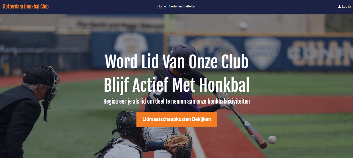 Honkbalclubsjabloon van Strikingly