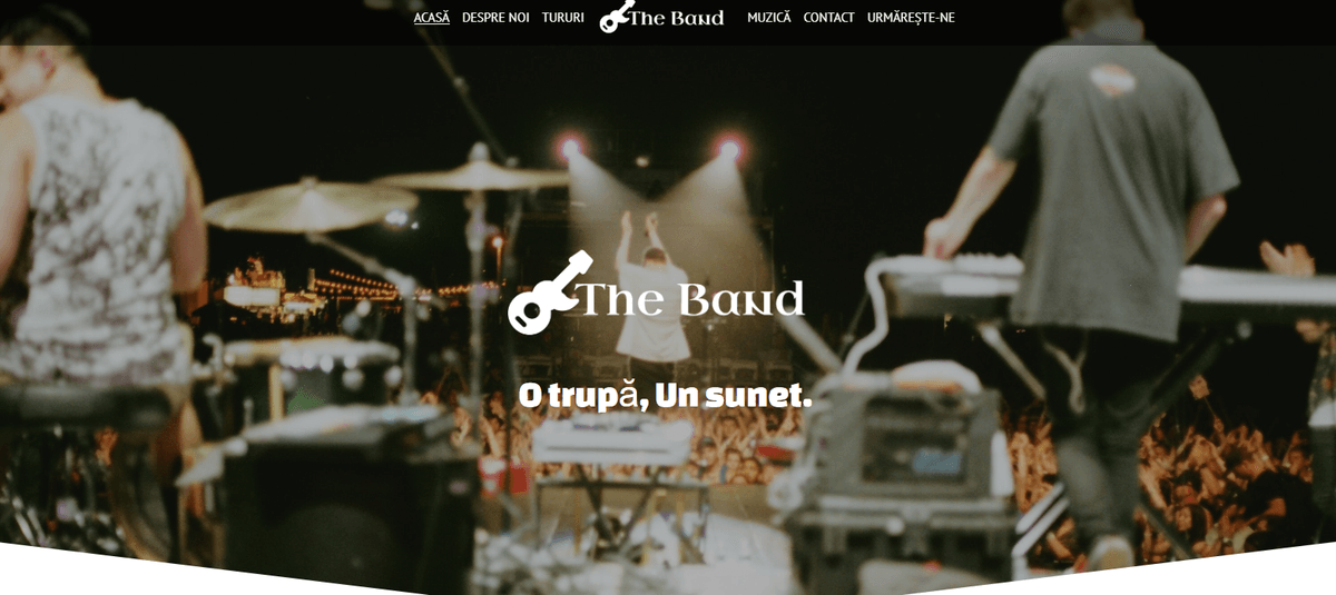 Șablonul Band de la Strikingly