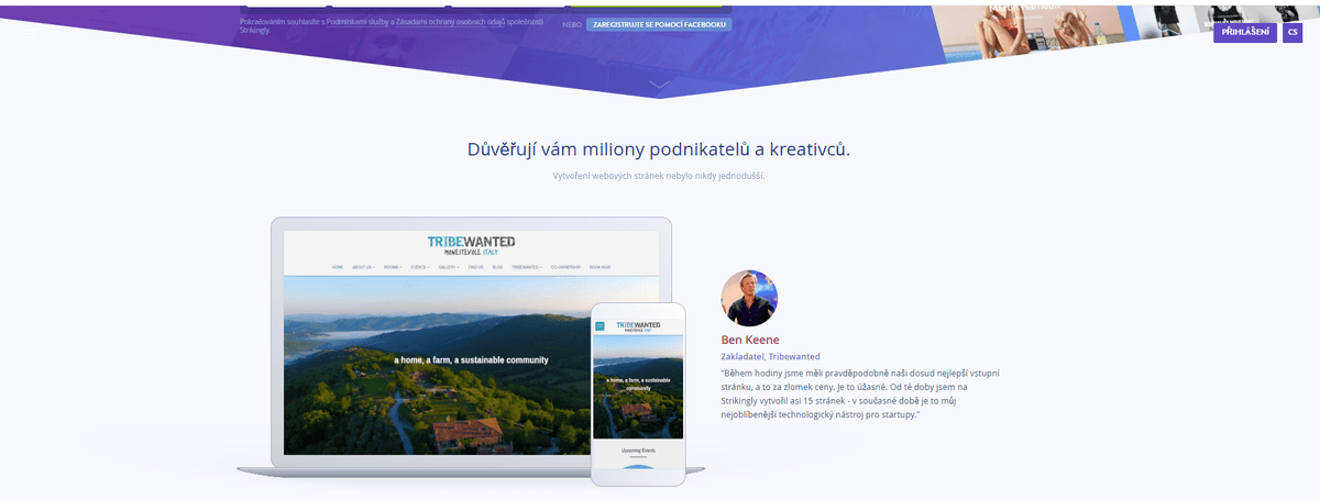 Pozoruhodně vstupní stránka