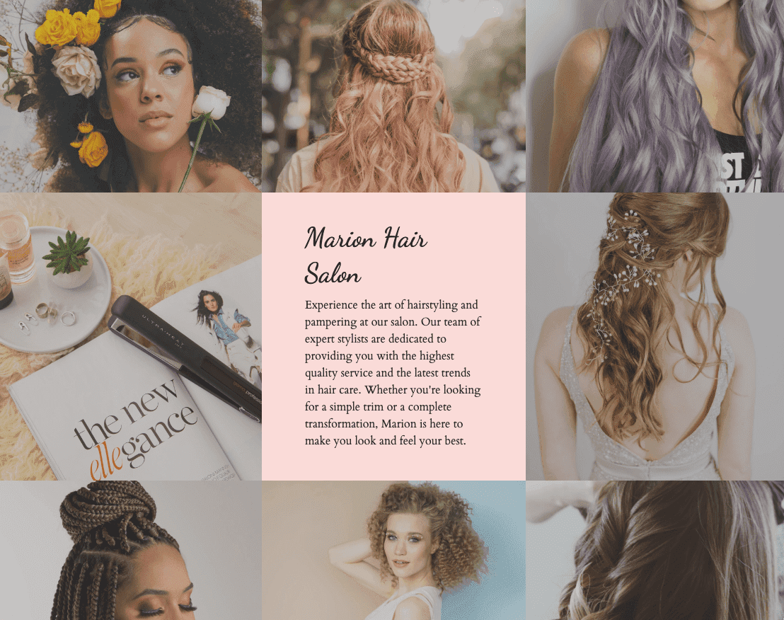 Template Website Salon Rambut dari Strikingly