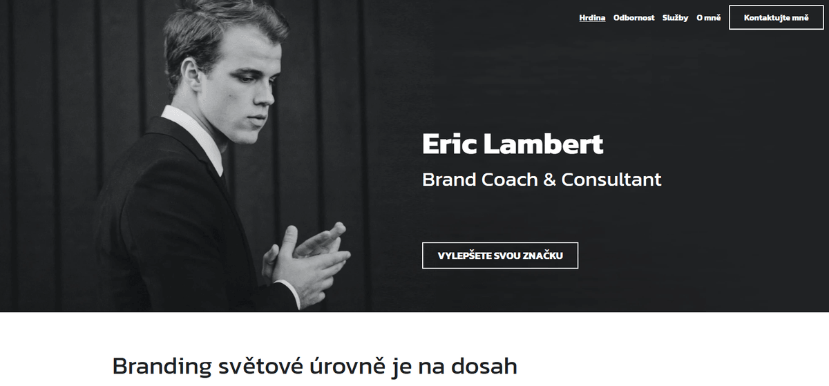 Šablona Brand Coach od Strikingly