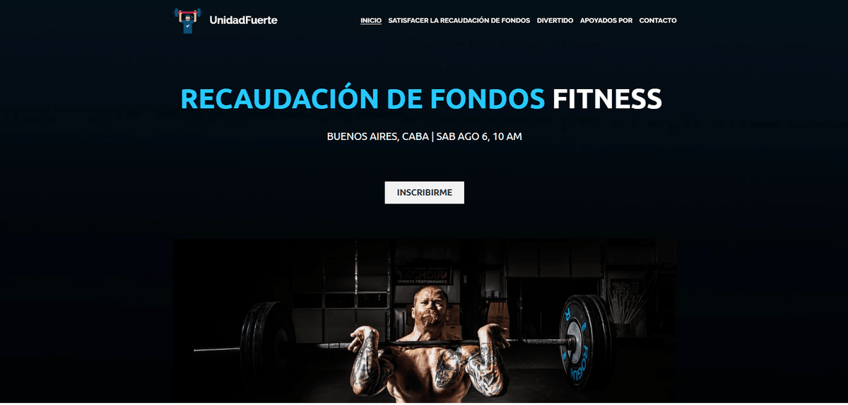 Plantilla de Strengthunity de Strikingly