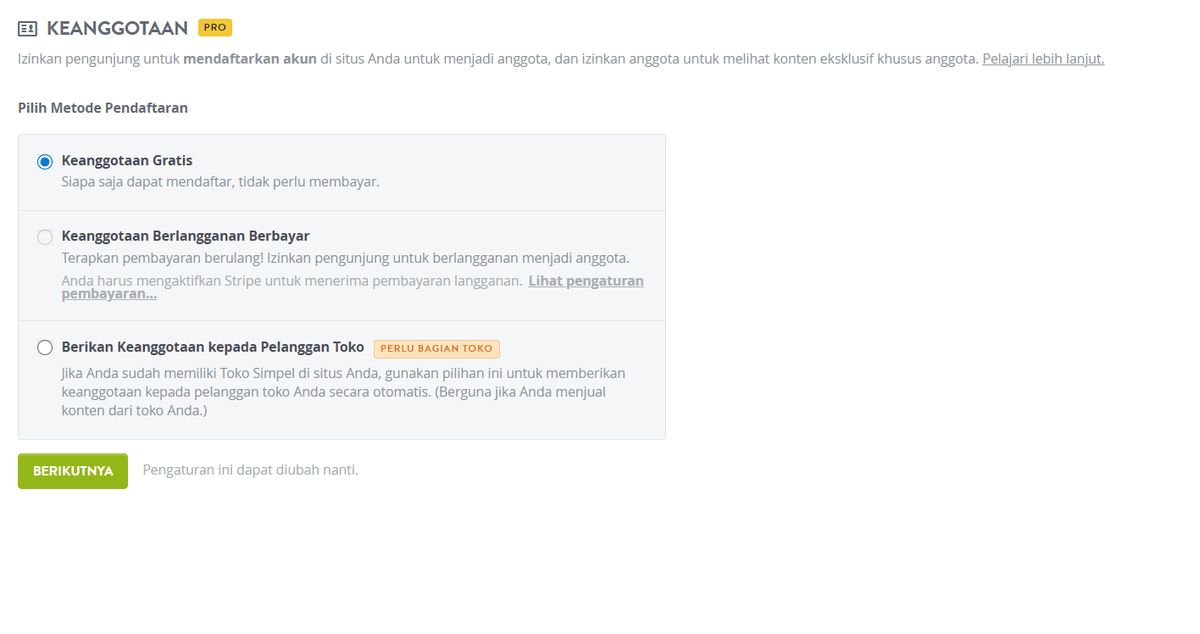 Fitur Keanggotaan yang Menarik