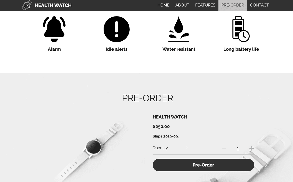 Templat E-commerce Jam Tangan Kesehatan