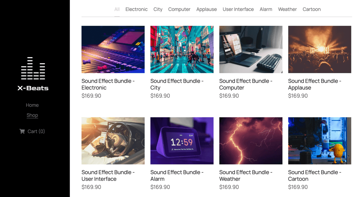 Template Website Musik X-Beats dari Strikingly
