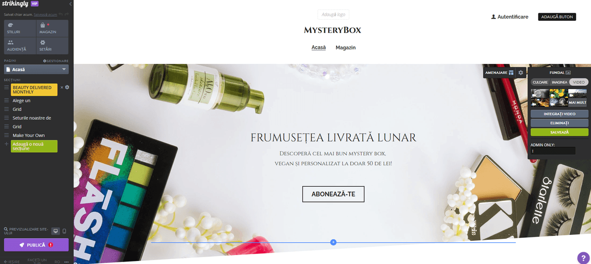 Editor de site-uri web Strikingly