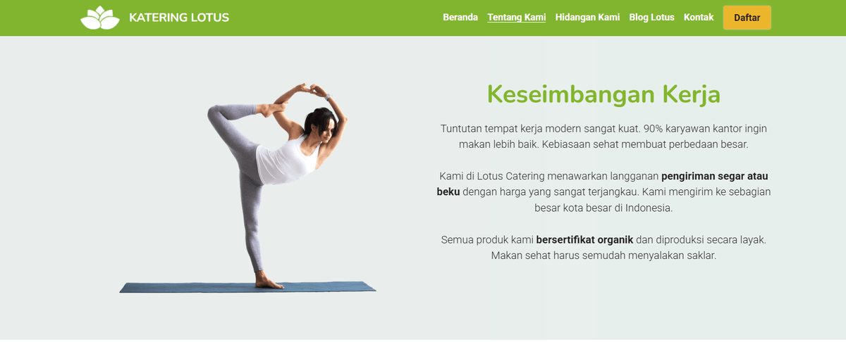 Templat Lotus dari Strikerly