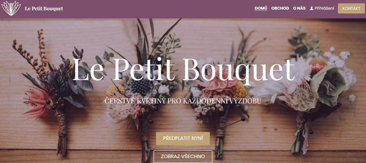 Šablona Le Petit Bouquet od Strikingly