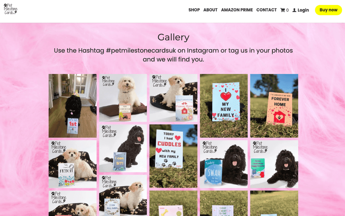 Tarjetas de hitos para mascotas Marketing social