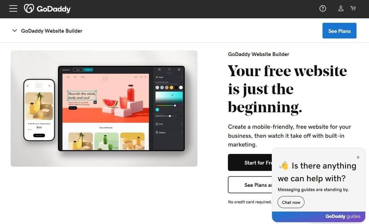 Sitio web de GoDaddy