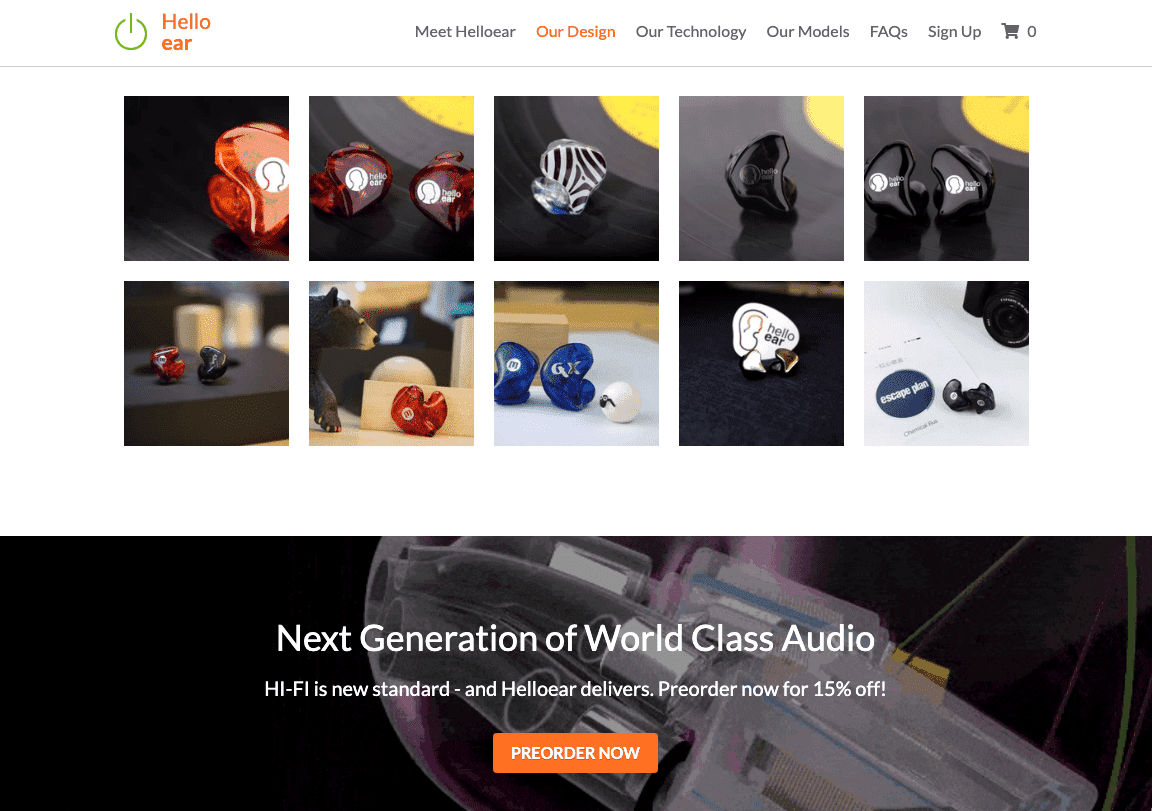 Plantilla Hola X de Strikingly