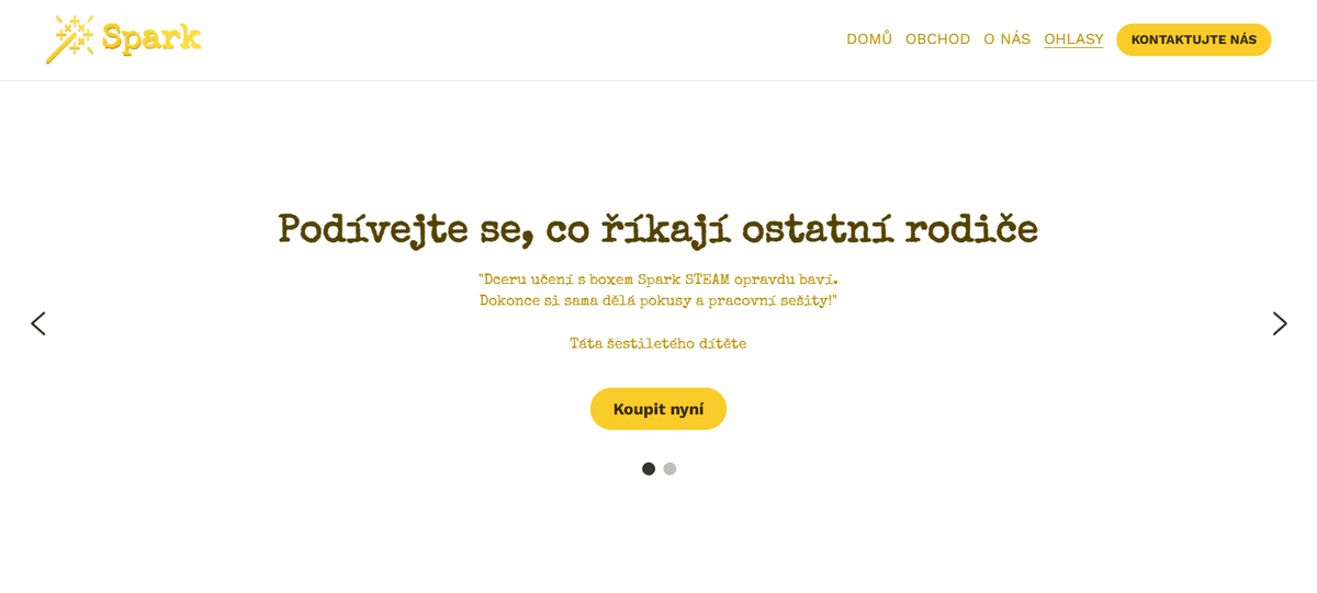 Šablona Spark od Strikingly