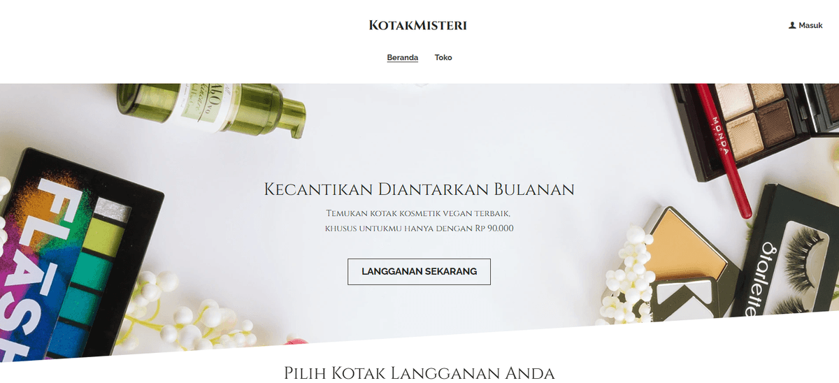 Templat Kotak Misteri dari Strikingly