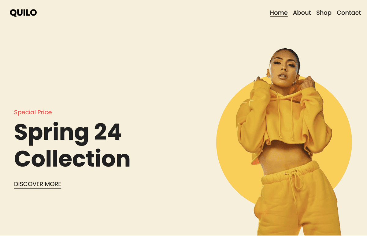 Plantilla Quilo de Strikingly