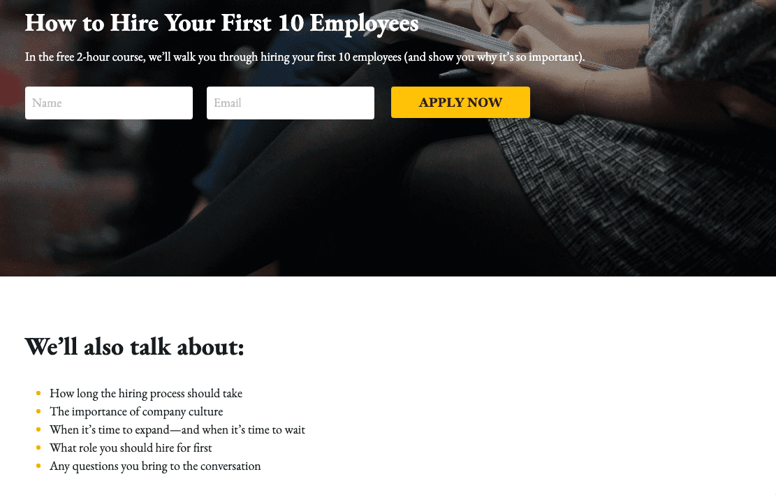 Šablona pro úspěšný nábor od Strikingly