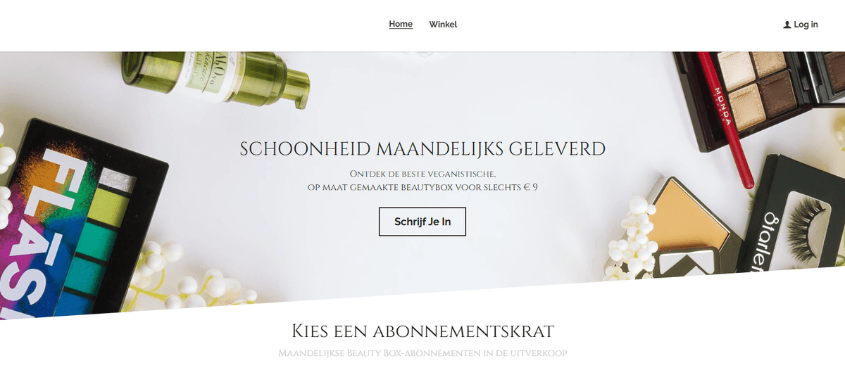 MysteryBox-sjabloon van Strikingly